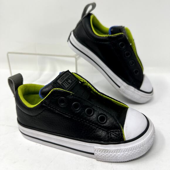 Converse All Star Sneakers Kids Size 6 Black & Green Chuck Taylor Extra Comfort - Picture 1 of 10